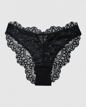 La Senza High Leg Cheeky Panty Women's Underwear Black | htYhoeQV