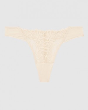 La Senza High Leg Thong Panty Women's Underwear Pearl | 9h84djIn
