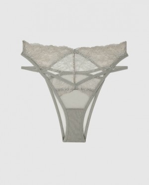 La Senza High Waist Cheeky Panty Women's Lingerie Silver | WKTnqkLE