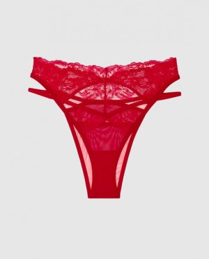 La Senza High Waist Cheeky Panty Women's Lingerie Red | 0eQrtCi8