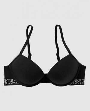 La Senza Push Up Women's Bras Black | rDloYNEl