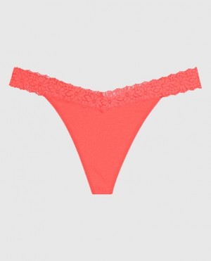 La Senza Thong Panty Women's Underwear Red | hU95qpKY