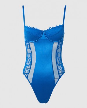 La Senza Unlined Bodysuit Women's Lingerie Deep Blue | Yr16Q4sH