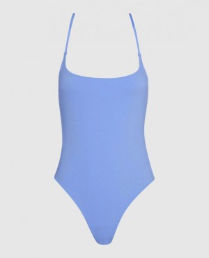 La Senza Unlined Microfiber Bodysuit Women's Lingerie Blue | KdVqBGVD