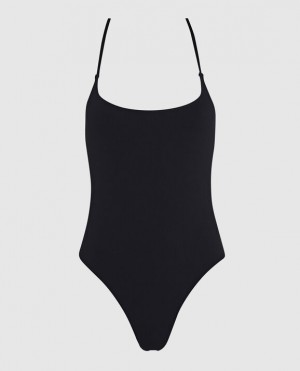 La Senza Unlined Microfiber Bodysuit Women's Lingerie Black | FaZ6bctE
