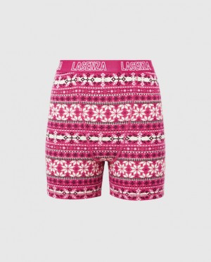 La Senza Waffle Boxer Women's Sleepwear Pink | AEtTjAiQ