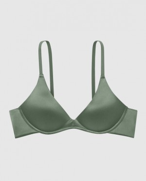 La Senza Wireless Light Push Up Women's Bras Dark Forest | nAsAXHUP