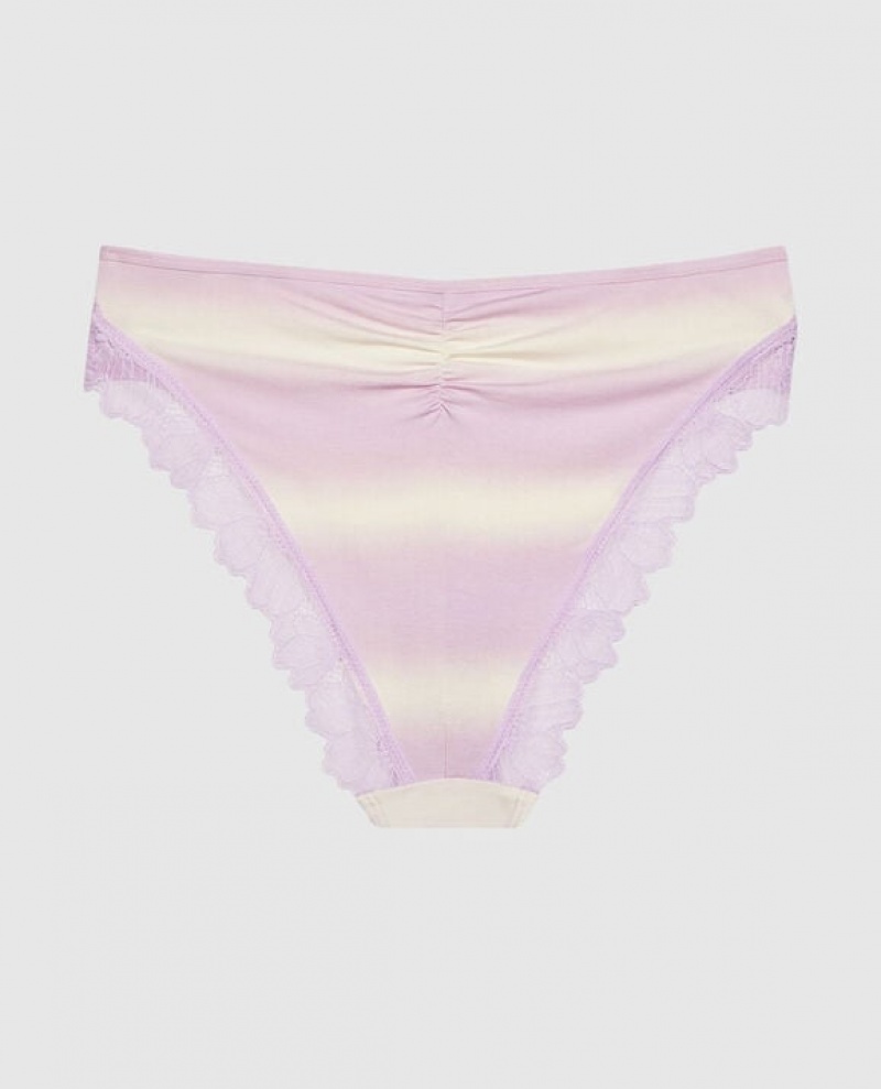 La Senza Bikini Panty Women's Underwear Purple Stripes | s8cOrF4R