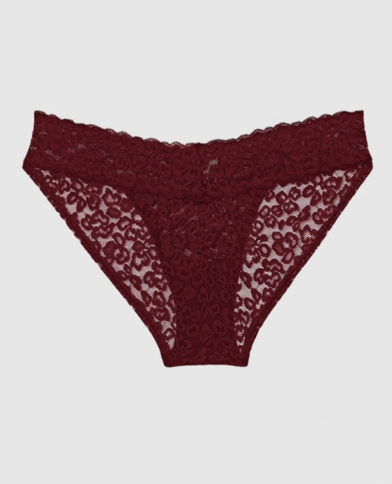 La Senza Bikini Panty Women's Underwear Red Burgundy | FpHSKCV9