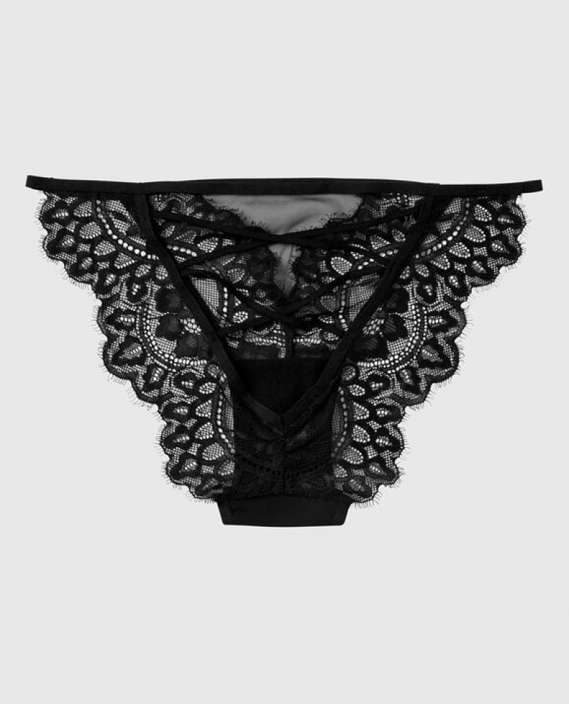 La Senza Bumless Bikini Panty Women's Lingerie Black | U7SkudS3