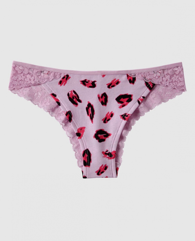 La Senza Cheeky Panty Women\'s Underwear Pink Leopard | k77Eomm7