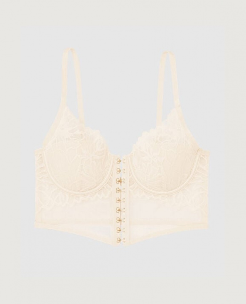 La Senza Front-Close Bra Top Women\'s Lingerie Pearl | yRemv3LU