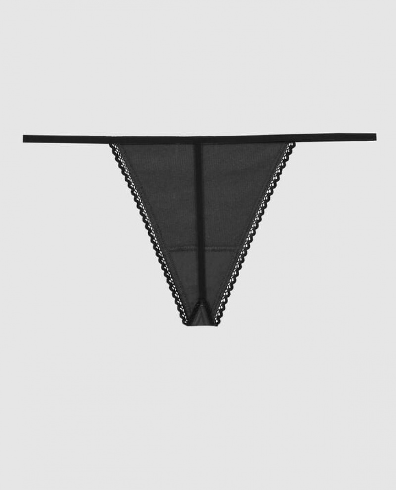 La Senza G-String Panty Women's Underwear Black | iSJTtBt9