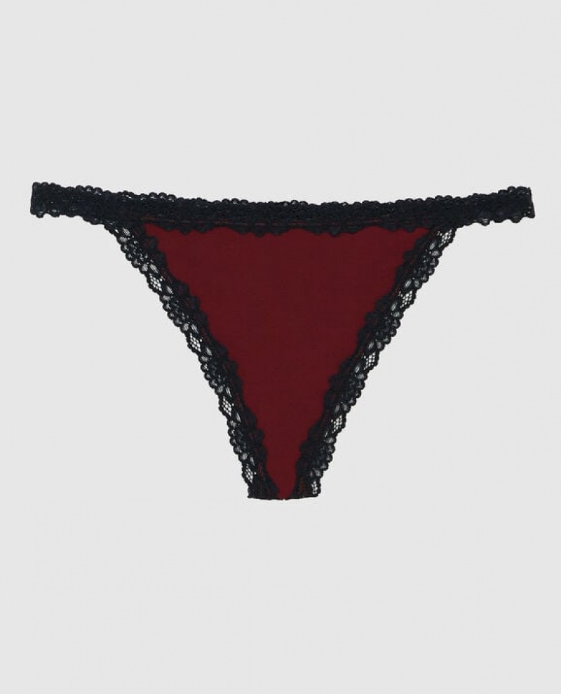 La Senza G-String Panty Women\'s Underwear Red Burgundy | yLoSspGk