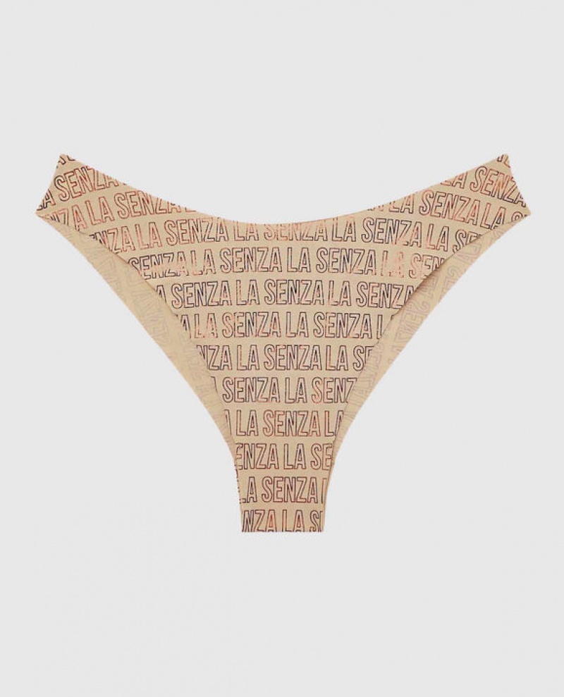 La Senza High Leg Cheeky Panty Women\'s Underwear Foiled LaSenza Rosetan | HCpg8Jn0