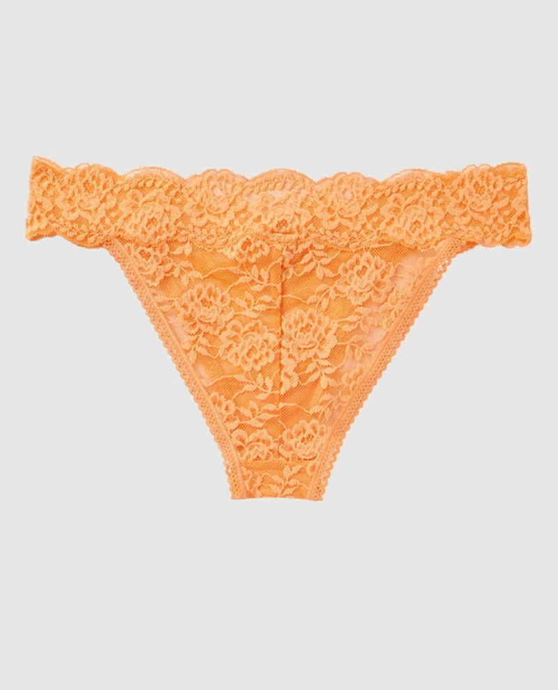 La Senza High Leg Cheeky Panty Women's Underwear Orange Cream | OXGD6zwD