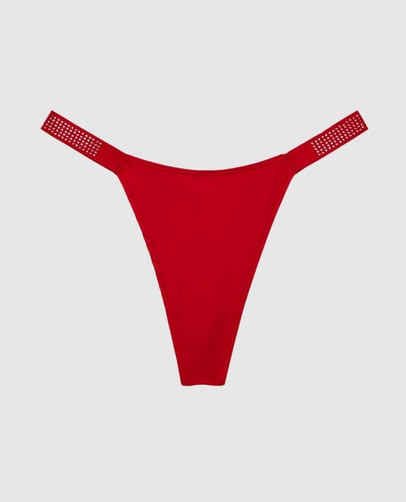 La Senza High Leg Thong Panty Women\'s Underwear Red | ZwixOITd