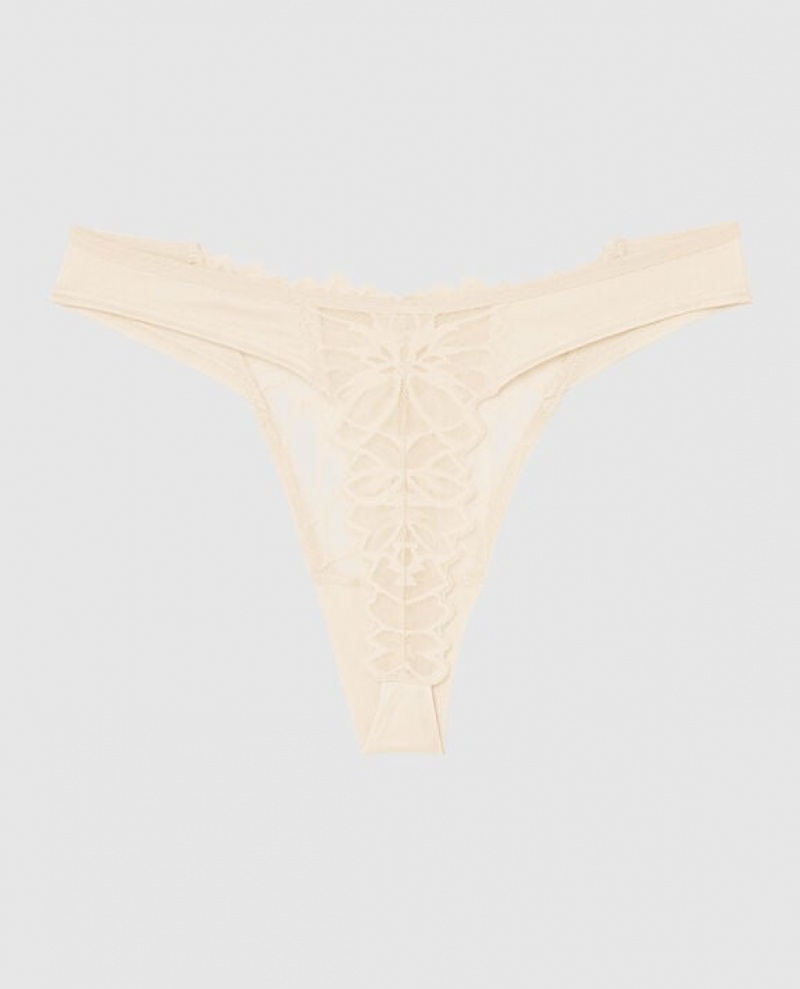 La Senza High Leg Thong Panty Women's Underwear Pearl | Vw5iZe0c