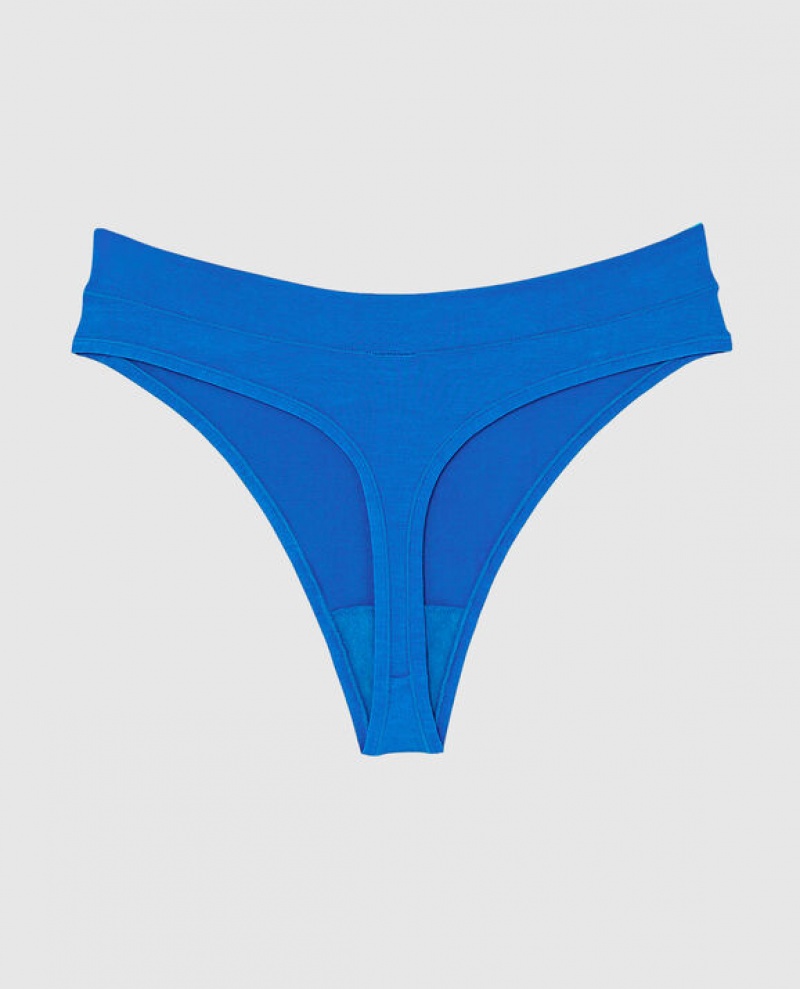 La Senza High Leg Thong Panty Women's Underwear Deep Blue | mrsPDyRX