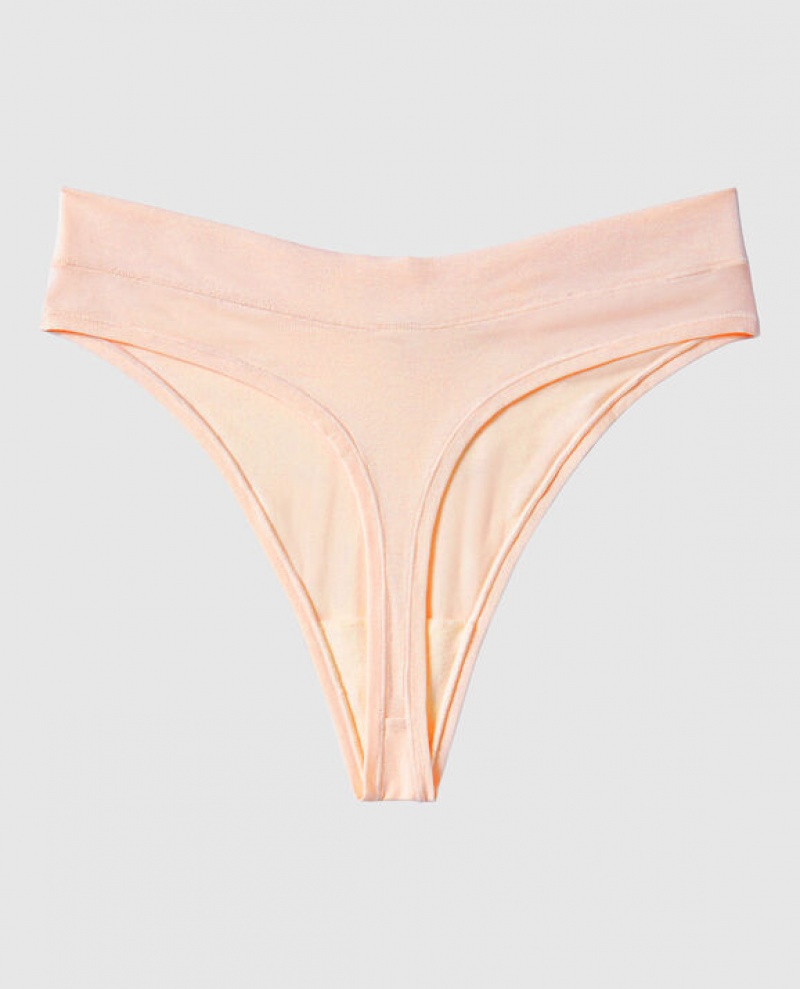La Senza High Leg Thong Panty Women's Underwear Pink | iwn0e0bJ