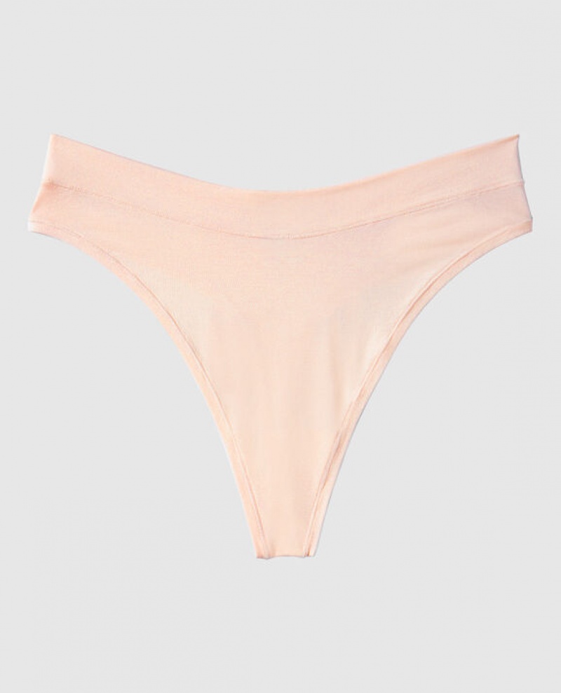 La Senza High Leg Thong Panty Women\'s Underwear Pink | iwn0e0bJ