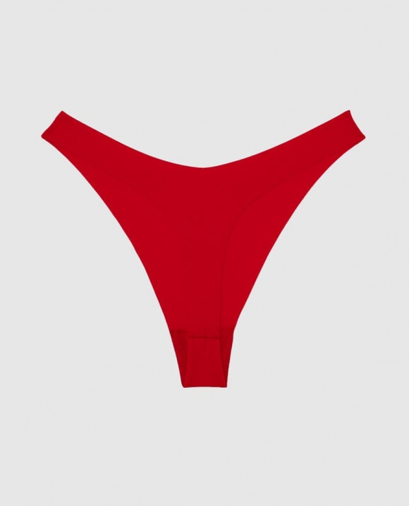 La Senza High Leg Thong Panty Women's Underwear Red | c2cGzdF4