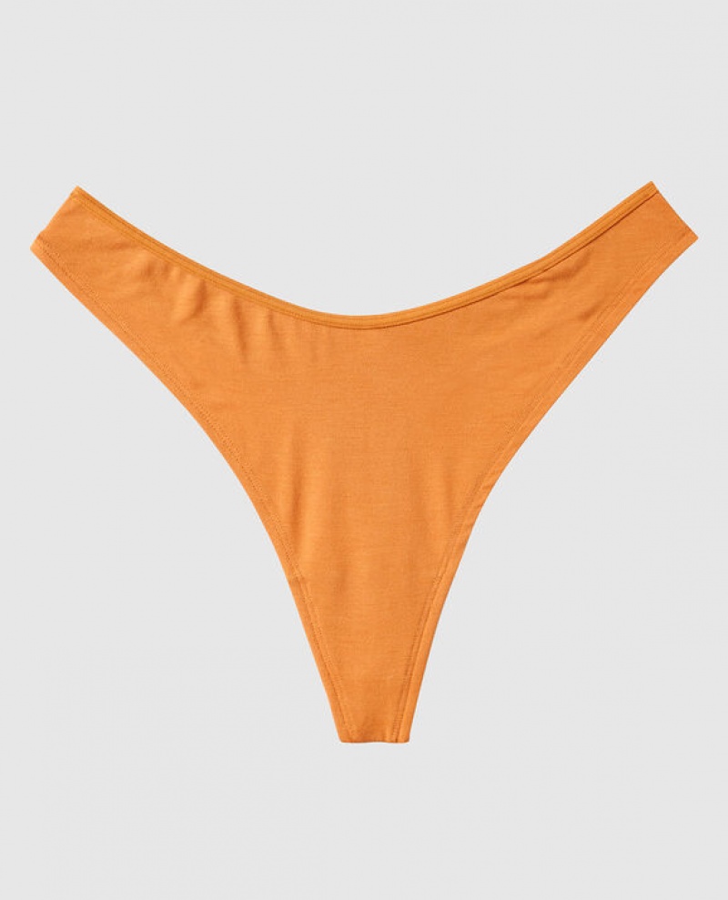 La Senza High Leg Thong Panty Women\'s Underwear Golden Hour | 3tZHwm0J