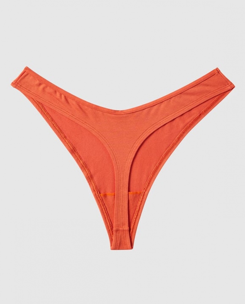 La Senza High Leg Thong Panty Women's Underwear Terra Cotta | j7gagn4B