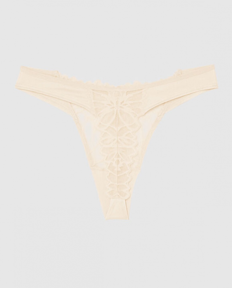 La Senza High Leg Thong Panty Women's Underwear Pearl | 9h84djIn