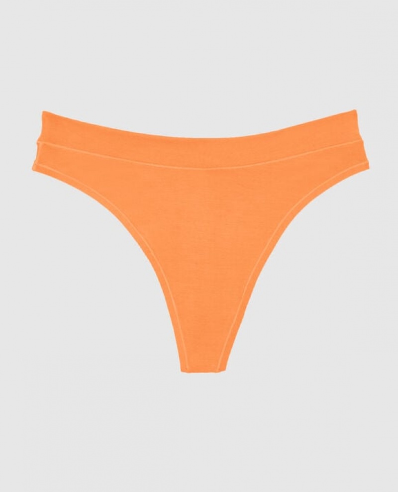 La Senza High Leg Thong Panty Women\'s Underwear Apricot | bGmonT8F