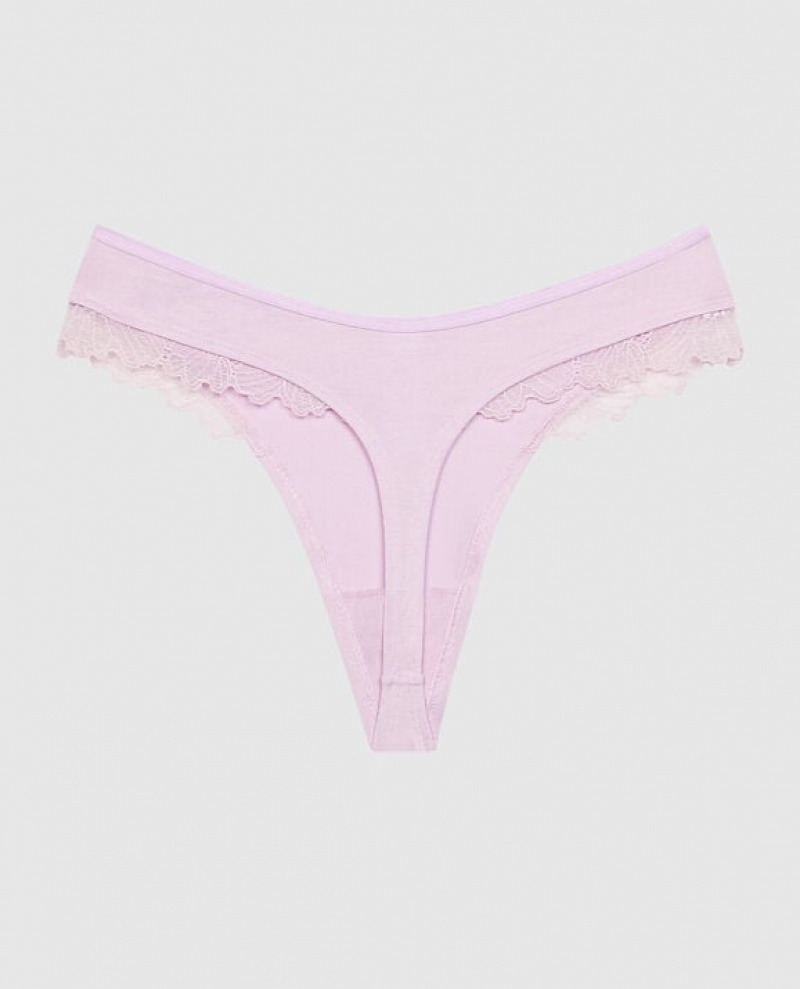 La Senza High Leg Thong Panty Women's Underwear Purple | RuUjQKWV