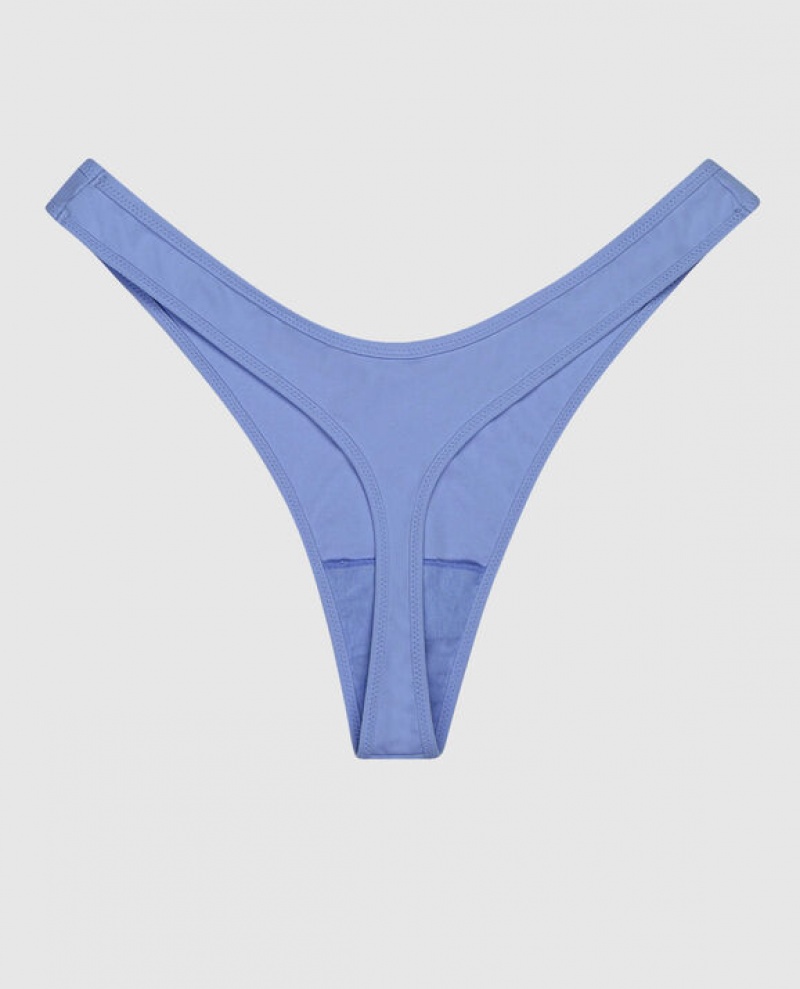 La Senza High Leg Thong Panty Women's Underwear Blue | LQT6LtXs