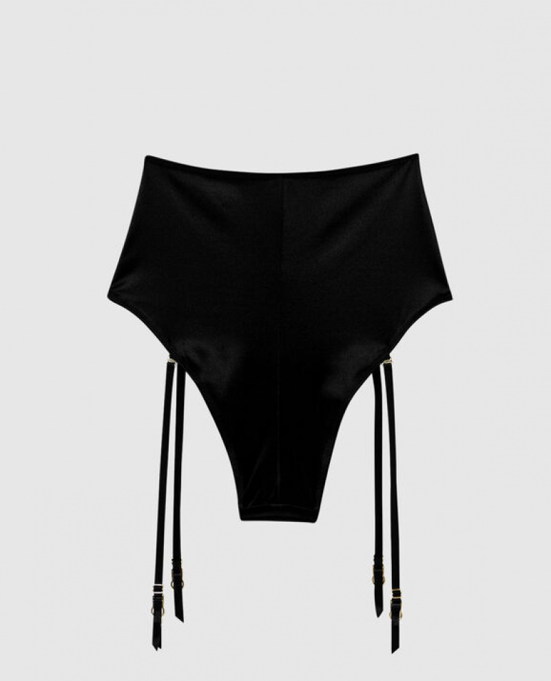 La Senza High Waist Booty Short Women's Lingerie Black | ZBQJAtmB