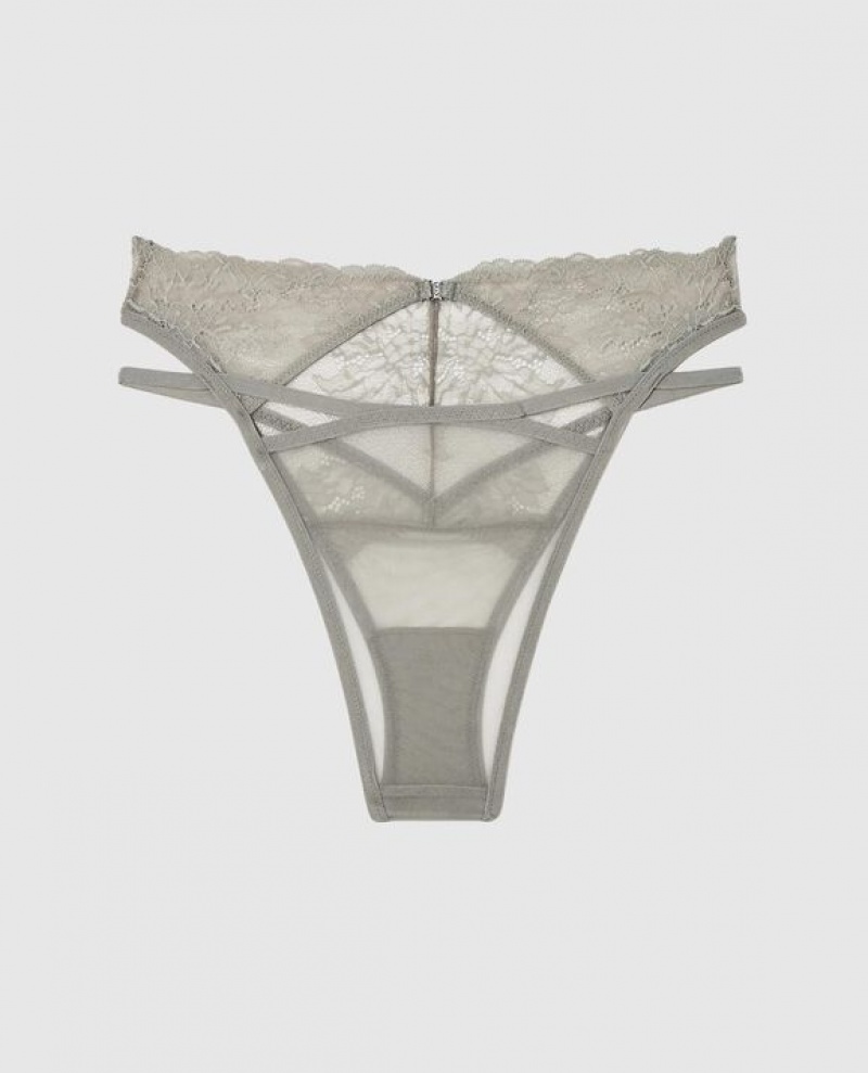 La Senza High Waist Cheeky Panty Women's Lingerie Silver | WKTnqkLE