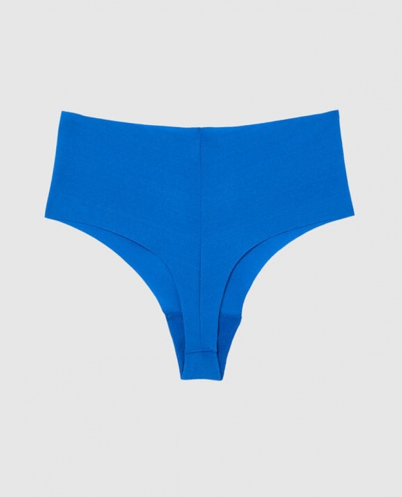 La Senza High Waist Thong Panty Women's Underwear Deep Blue | Zbai9FjE