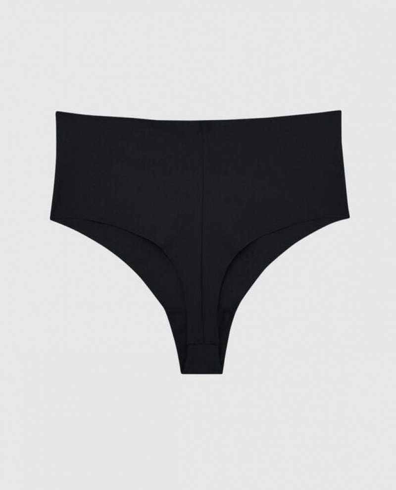 La Senza High Waist Thong Panty Women's Underwear Black | 9SBIJ6y5