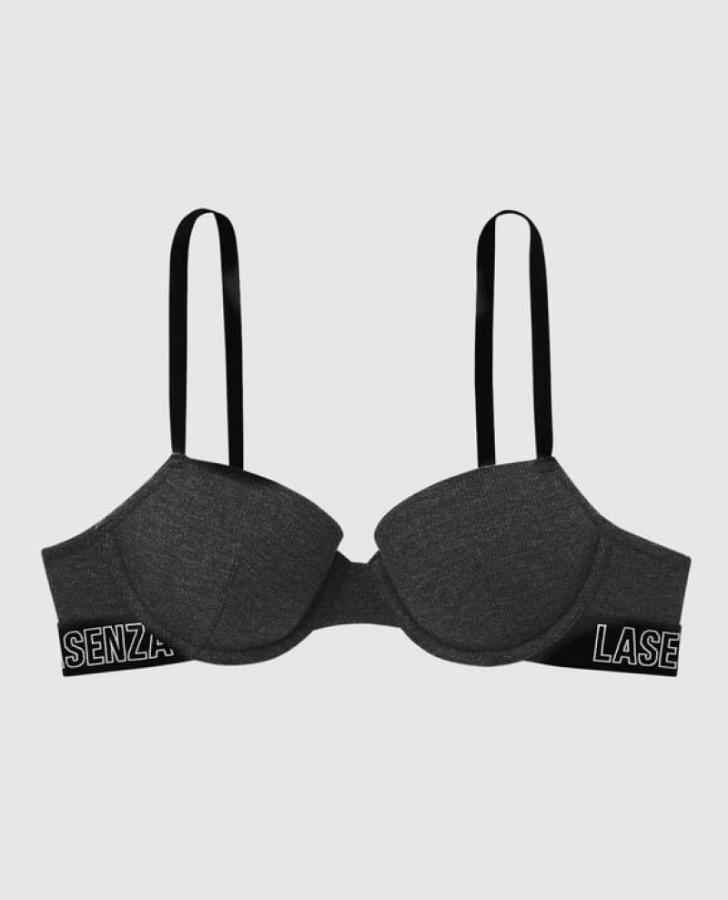 La Senza Lightly Lined Demi Women\'s Bras Black | jaIwEfmb