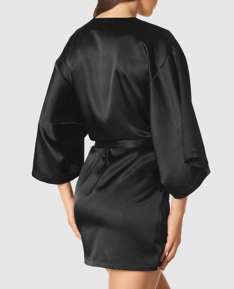 La Senza Robe Obv Robe Women's Lingerie Black | JENxDE3I