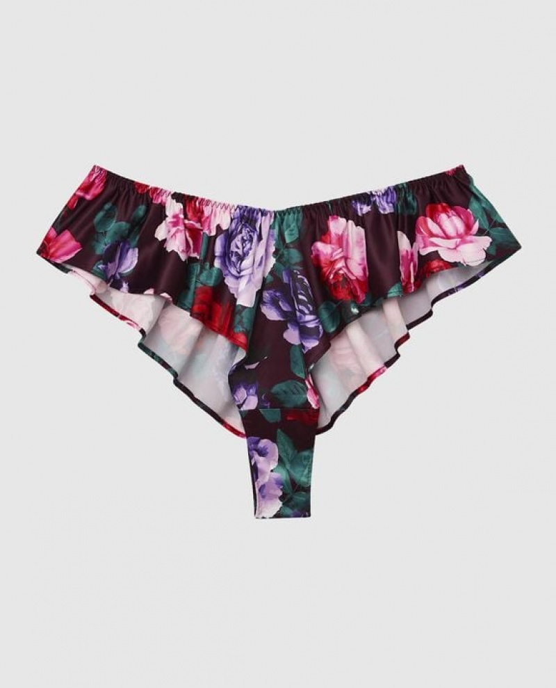 La Senza Satin Panty Women\'s Underwear After Hours Floral | InS1ixTt