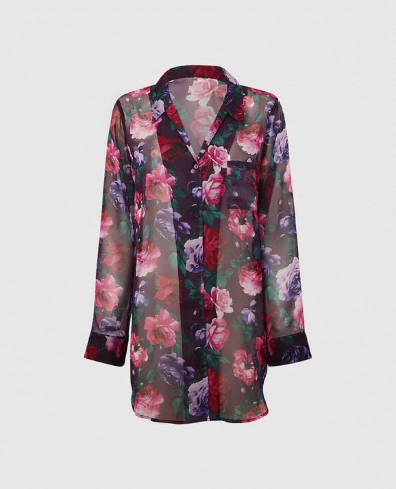 La Senza Sheer Sleep Women\'s Sleepwear After Hours Floral | ZygDFXpO