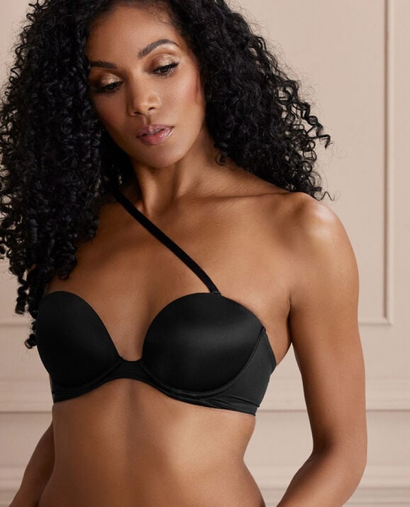 La Senza Strapless Push Up Women's Bras Black | bYtAemEf