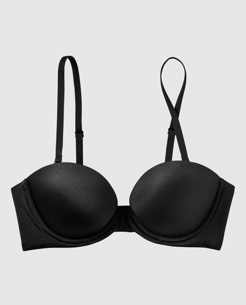 La Senza Strapless Push Up Women's Bras Black | V9GGEypk