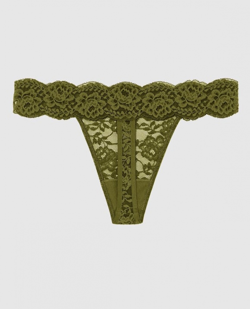 La Senza Thong Panty Women's Underwear Avocado | F6yAcigz