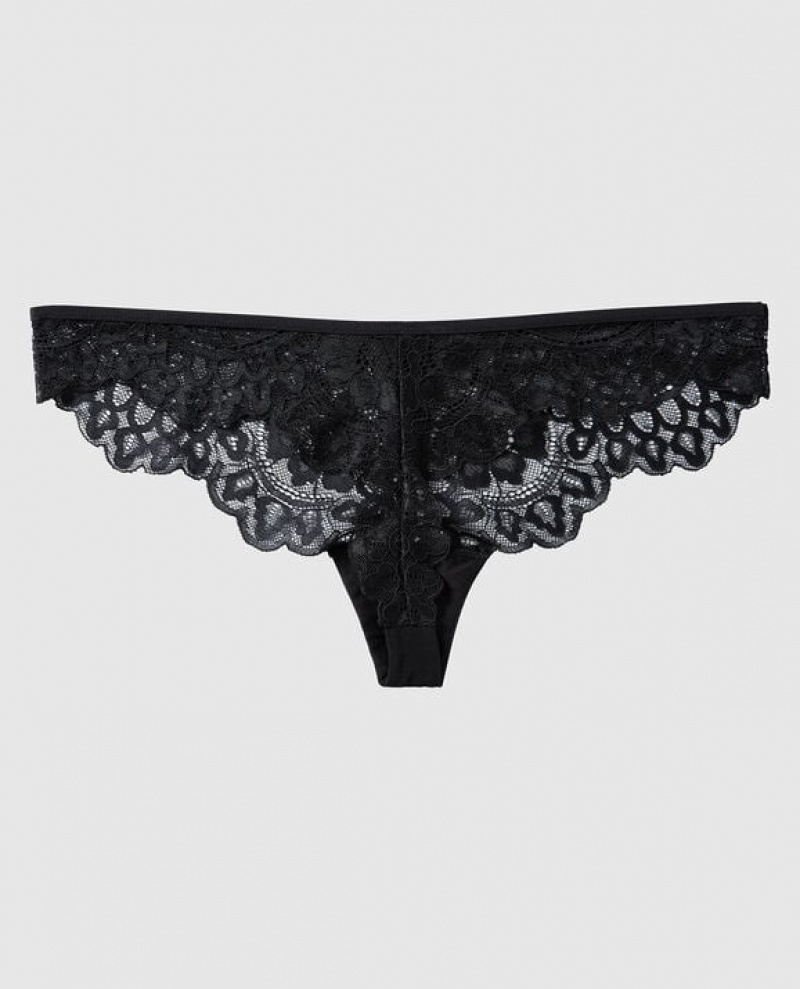 La Senza Thong Panty Women's Underwear Black | AqDNLefS