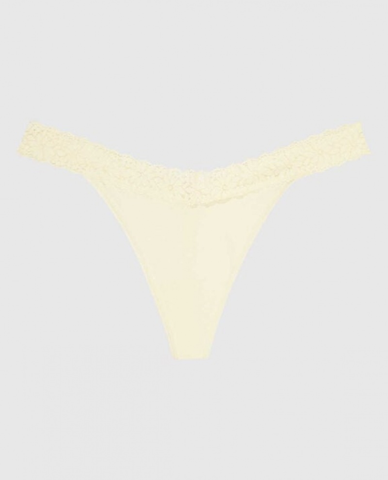 La Senza Thong Panty Women\'s Underwear Cream | GFF2uMTi