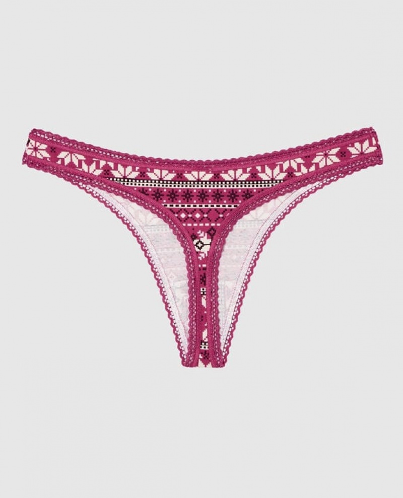 La Senza Thong Panty Women's Underwear Pink | bl4YvKId