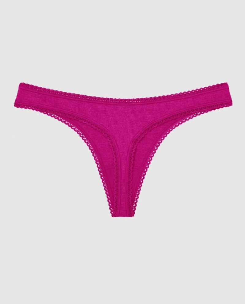 La Senza Thong Panty Women's Underwear Pink | 0D0AmvRZ