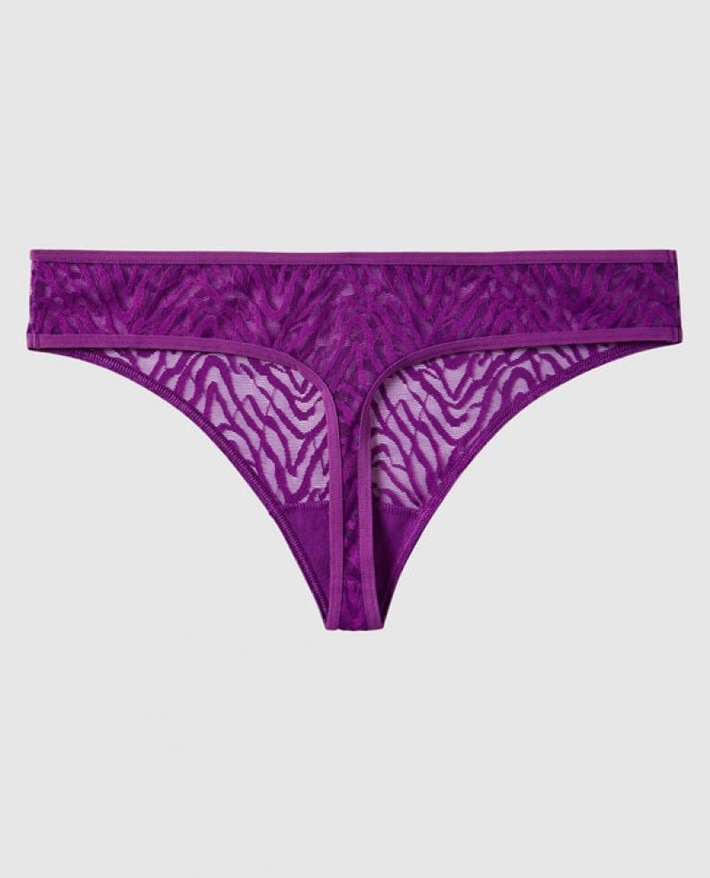 La Senza Thong Panty Women's Underwear Purple | pmplzFDt