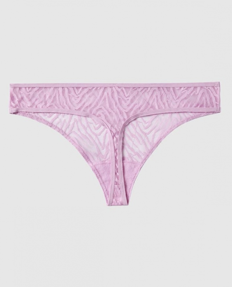 La Senza Thong Panty Women's Underwear Purple | 2zFe9klQ