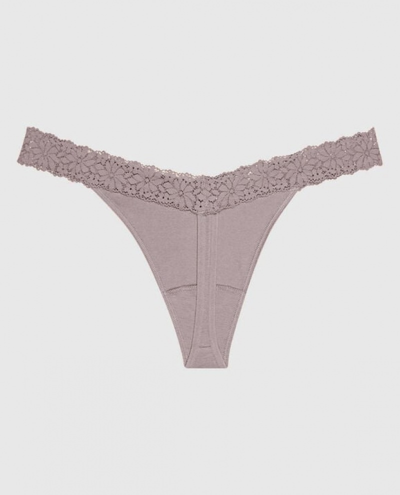 La Senza Thong Panty Women's Underwear Winterberry | 6NoDKl65